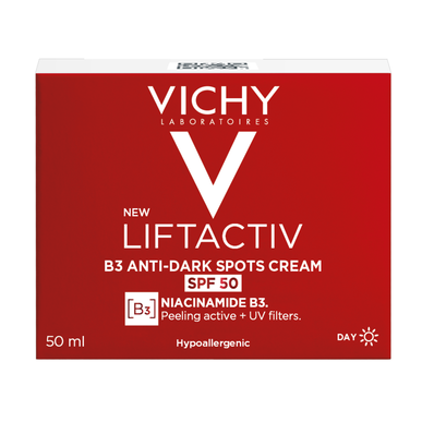 Vichy Liftactiv B3 krema proti temnim madežem SPF50 z niacinamidom SPF50 50 ml 50 ml