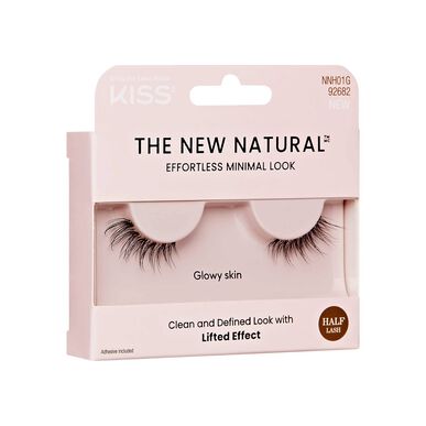 Kiss The New Natural Glowy Skin Half Lash umělé řasy - přirozeně zvětšený efekt - 1 pár