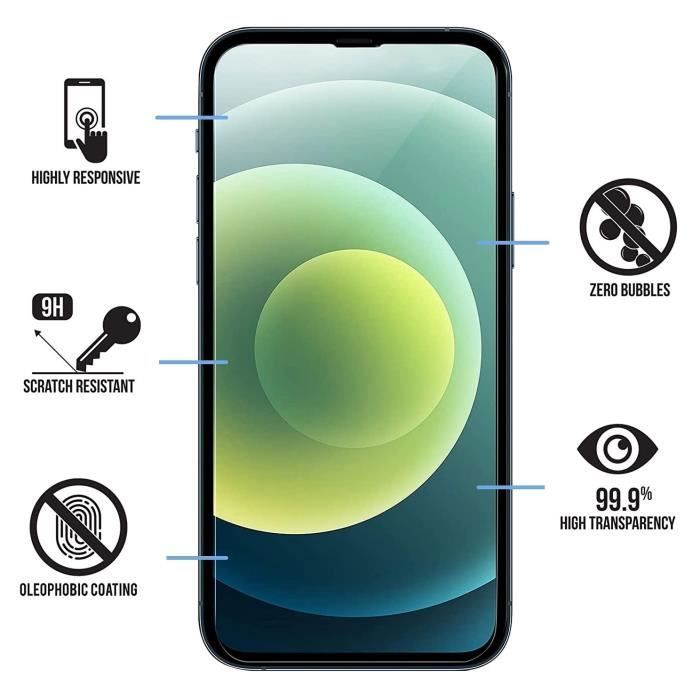 Shockproof case for iPhone 13 MINI and 2 tempered glass screen protectors by Phonillico®