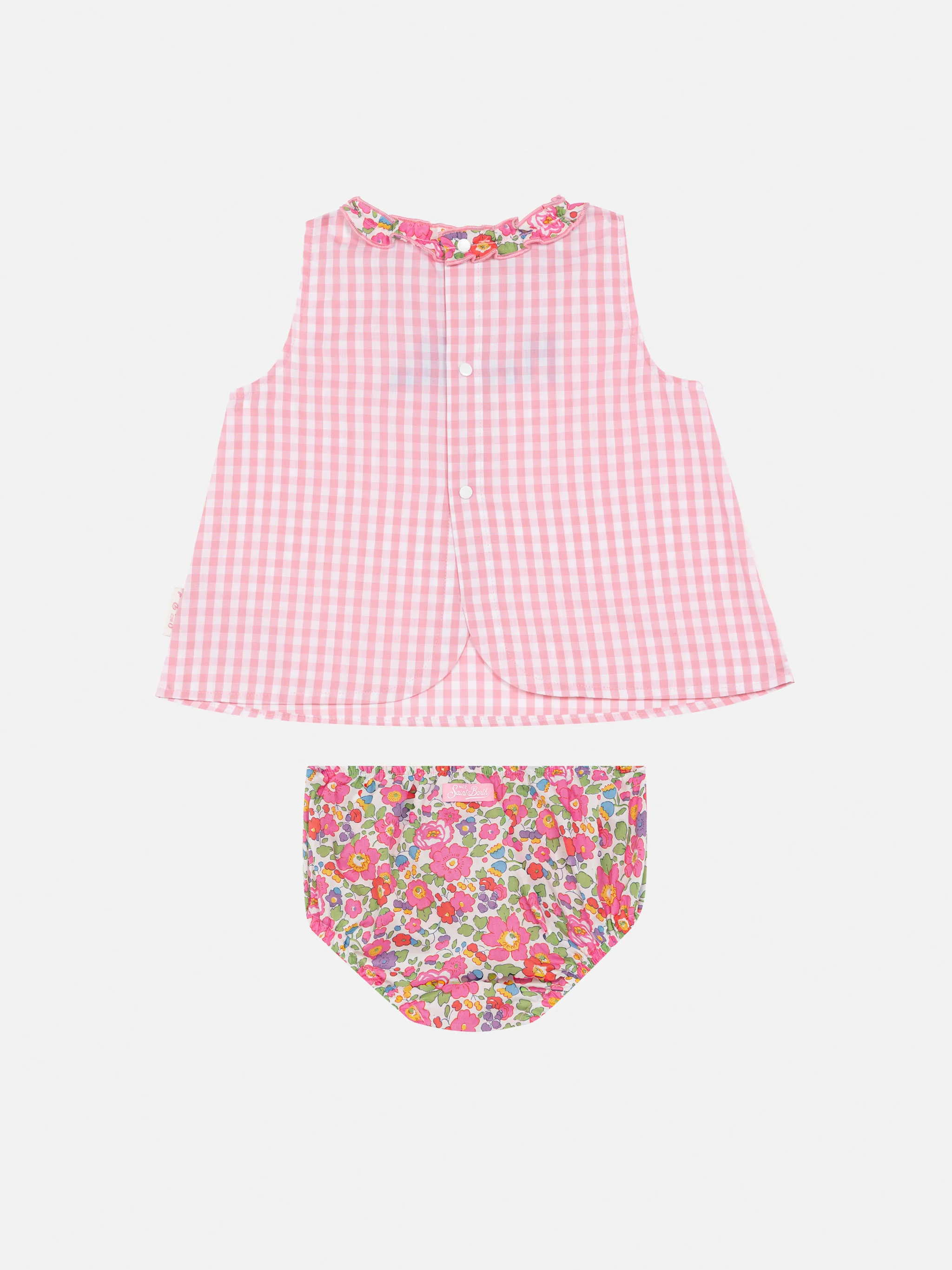 Top e culotte in cotone Abbie con stampa Besty | MADE WITH LIBERTY FAB