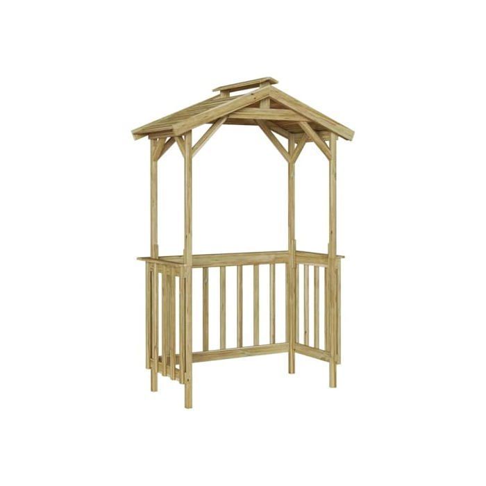 Sechseckiges Gartenhaus aus Holz – vidaXL – Hellbraun – Imprägniertes Kiefernholz – 133,5 x 63 x 200 cm – UV-Schutz