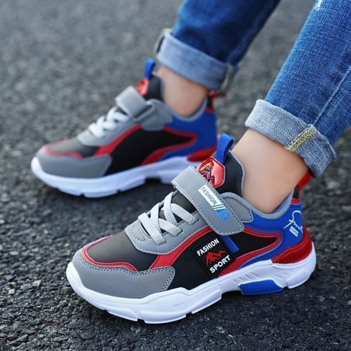 Zapatillas infantiles para niños y niñas - Zapatillas deportivas para actividades al aire libre - INSFITY - Negras - Poliéster - Unisex