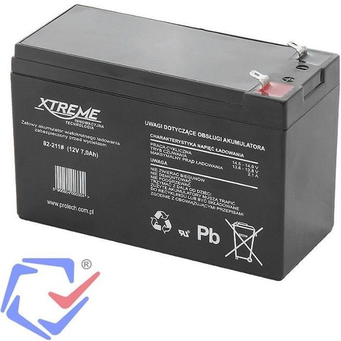 XTREME 12V 7Ah Maintenance-Free Rechargeable Gel Battery