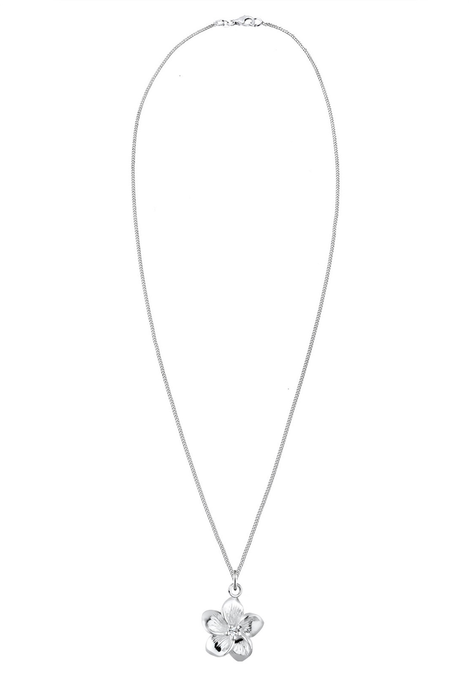 Elli Femme Pendentif de Fleur de Frangipanier Cristal Moderne en Argent Sterling 925