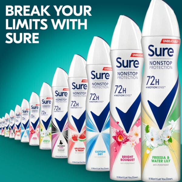 „Sure“ antiperspirantas „Nonstop“ su frezijų ir vandens lelijų aromatu, 250 ml