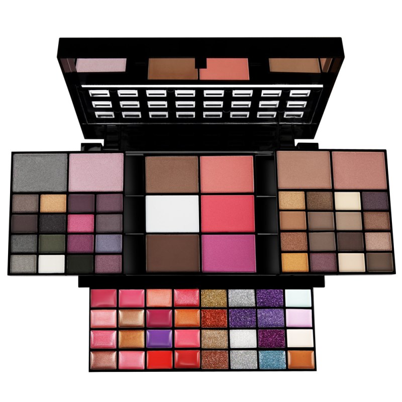 Coffret de maquillage professionnel 74 couleurs : palette de fards à paupières, gloss, blush, fond de teint, poudre pour le visage. Kits cosmétiques pour femmes.