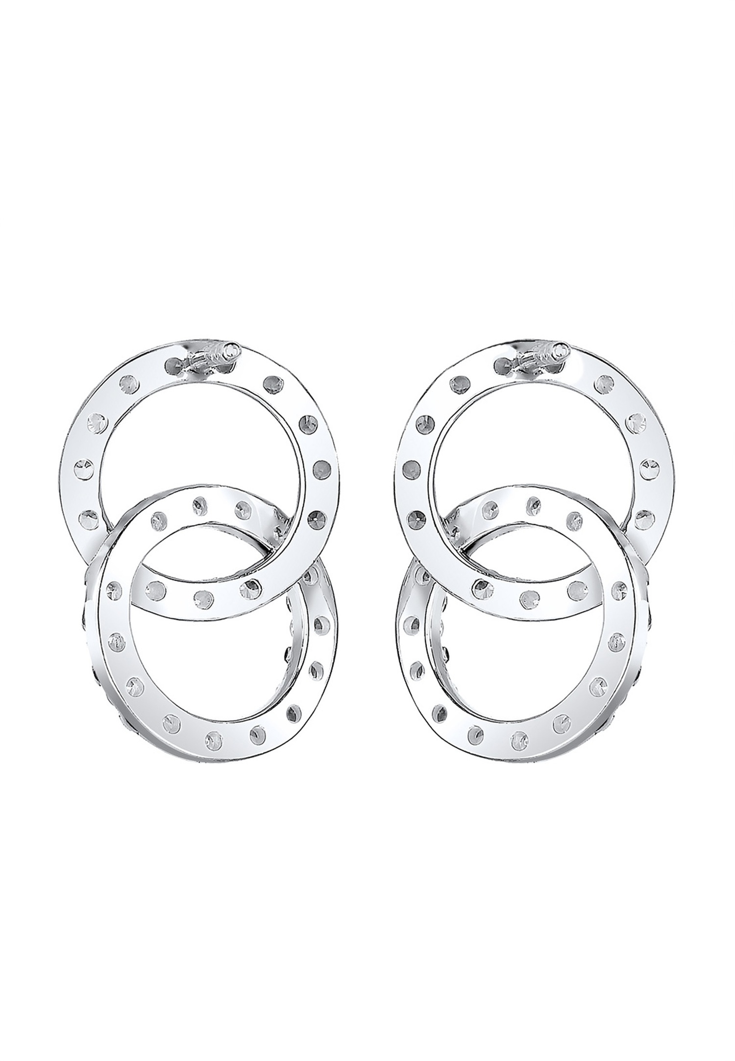 Elli Femmes cercle géo tendance avec cristaux en argent sterling 925