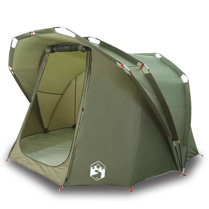 Tienda de pesca vidaXL para 4 personas, verde oliva, impermeable, 4009395