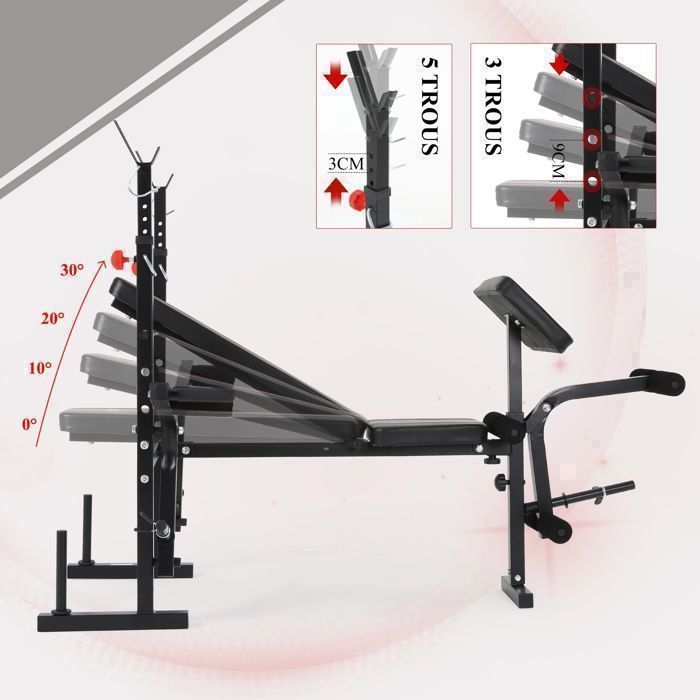 Novonova Weight Bench with Adjustable Backrest, Foldable, Incline, Weight Rack NV-5431