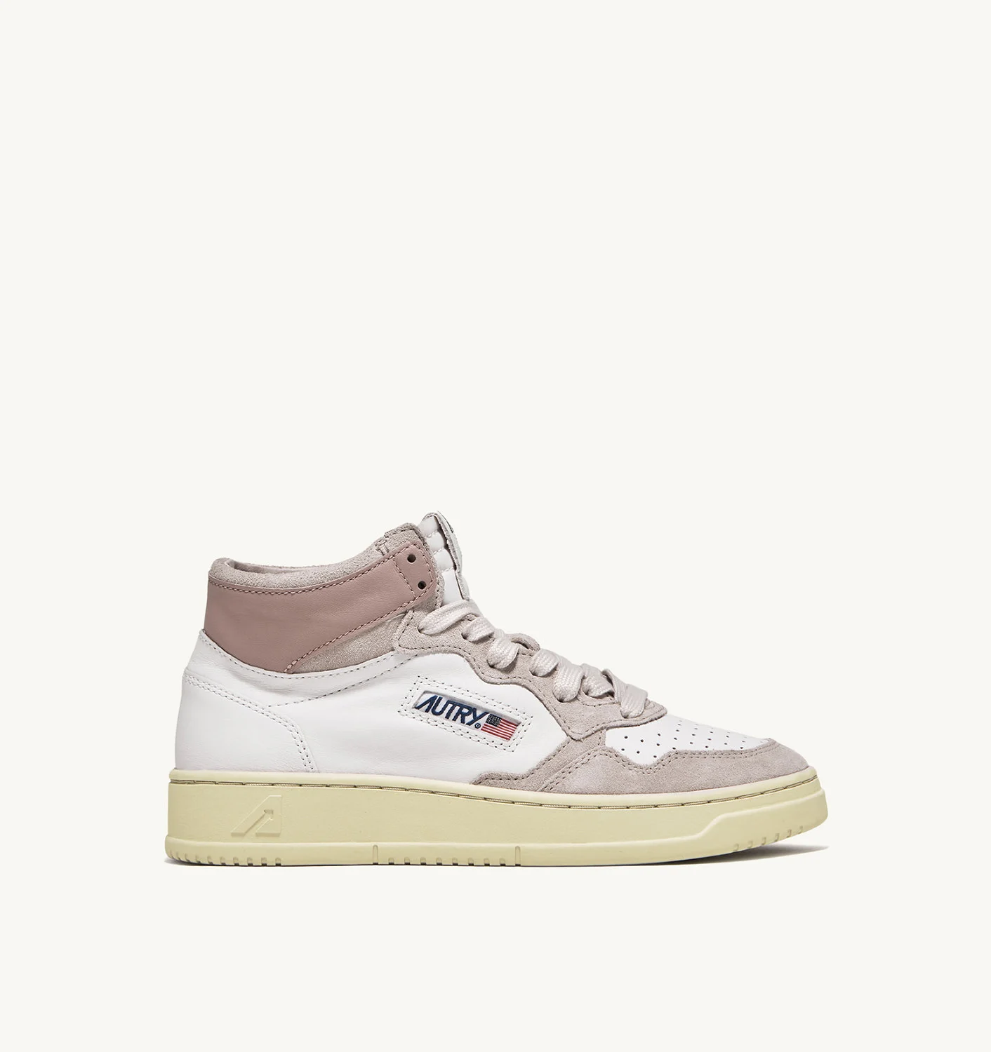 Adidași Medalist Mid din piele de capră și piele întoarsă alb/roz