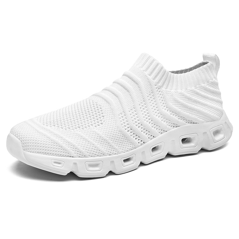 Zapatillas deportivas para hombre, transpirables, de malla, para deportes al aire libre, con calcetines resistentes al desgaste, zapatillas casuales con parte superior superior para hombre.