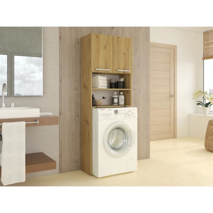 COMO - Armoire de salle de bains lave-linge 183x64x30cm - Meuble pour machine à laver - Rangement buanderie/salle de bain