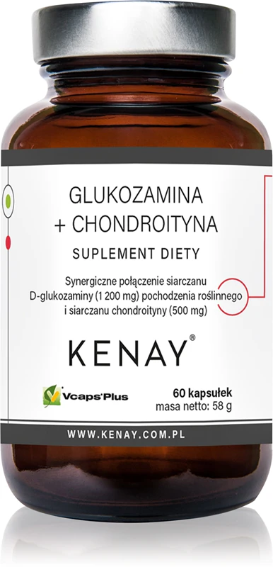 Cápsulas de suplemento alimentar Kenay de glucosamina + condroitina para nutrição das articulações e cartilagens