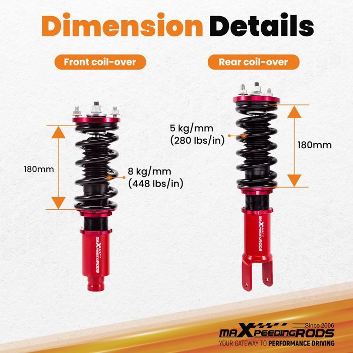 Kit de amortecedores com suspensão coilover para Honda Civic EJ EK EM CR-X ED EE EF 1988-2000