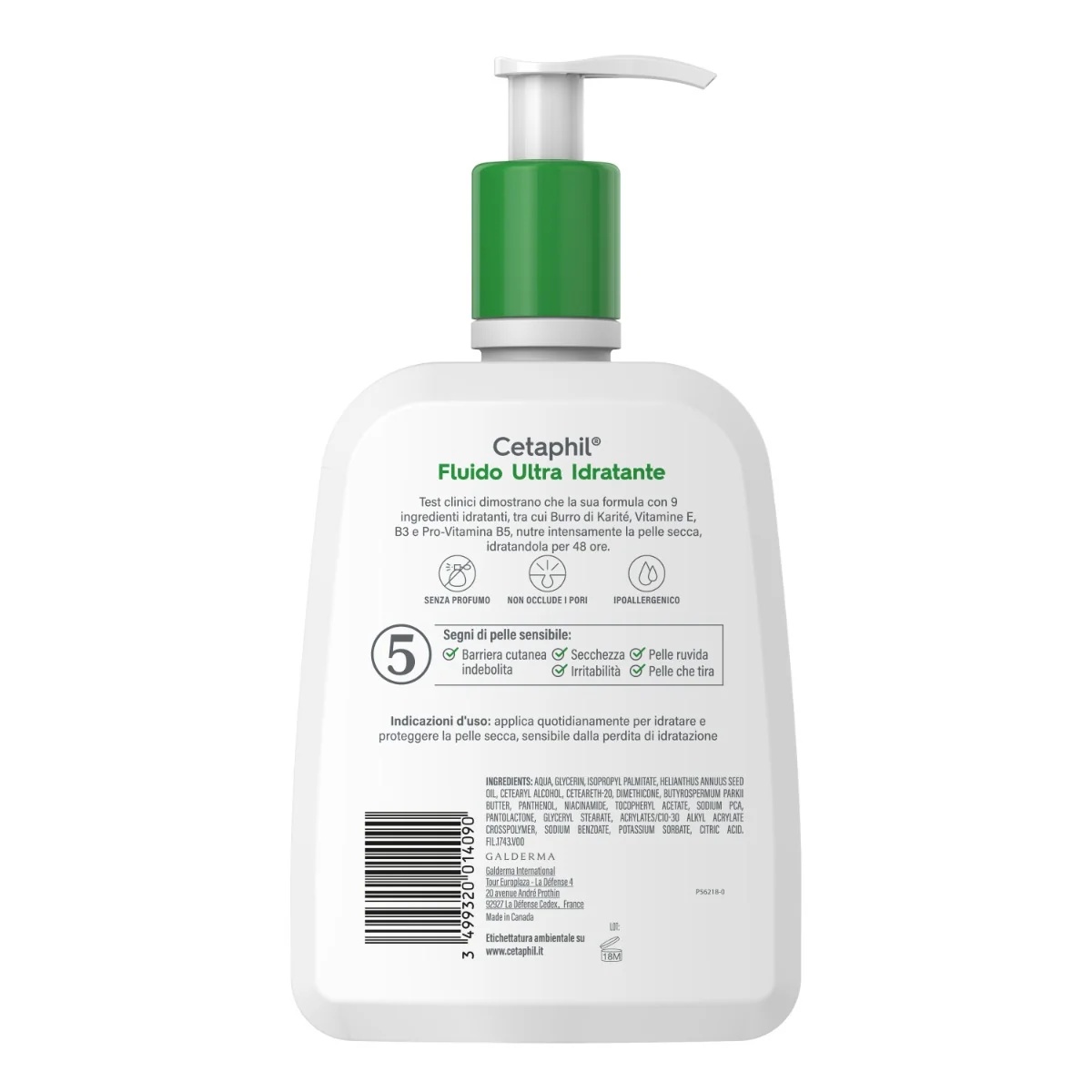 Cetaphil Ultra Hydraterende Gezichts- en Lichaamscrème 470 ml voor de droge huid