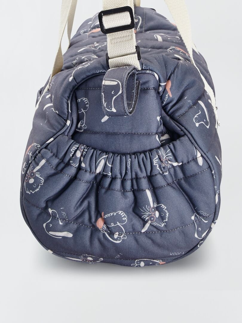 Bolsa para fraldas + acessório para carrinho de bebê - CINZA