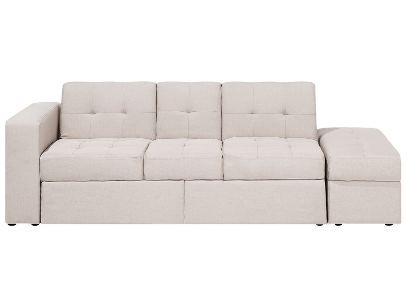 Sofa rozkładana funkcja spania beżowa