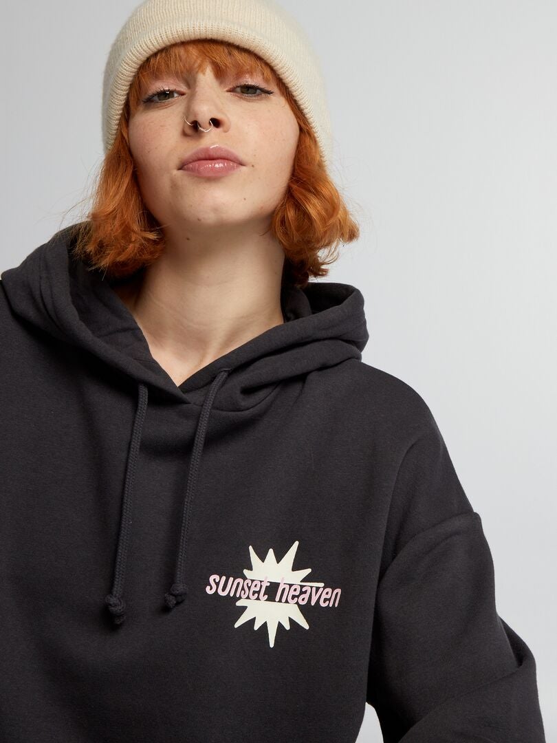 Hoodie met print - BLAUW
