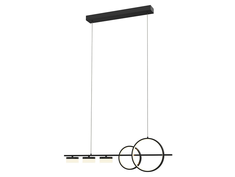Lampa wisząca Messina LED 5-punktowa metalowa czarna