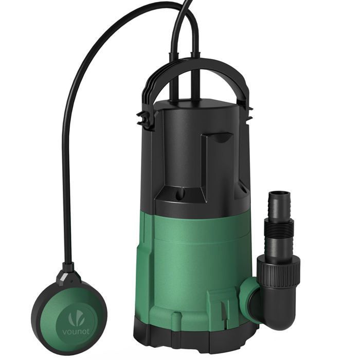Bomba sumergible VOUNOT® 3 en 1: agua limpia, agua sucia y desagüe inferior - 13.500 l/h - Profundidad de 7 m - Aspiración inferior