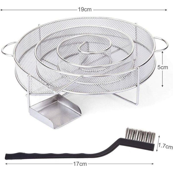 Générateur de Fumée Froide pour Fumoir Fumage Viande Poisson avec Brosse Nettoyage Grille Barbecue