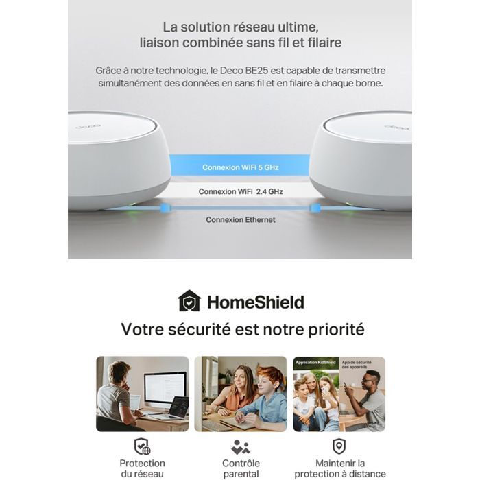 Sistema de malla - TP-Link - DECO BE25 (paquete de 3) - Wi-Fi 7 - 2882 Mbps - Blanco