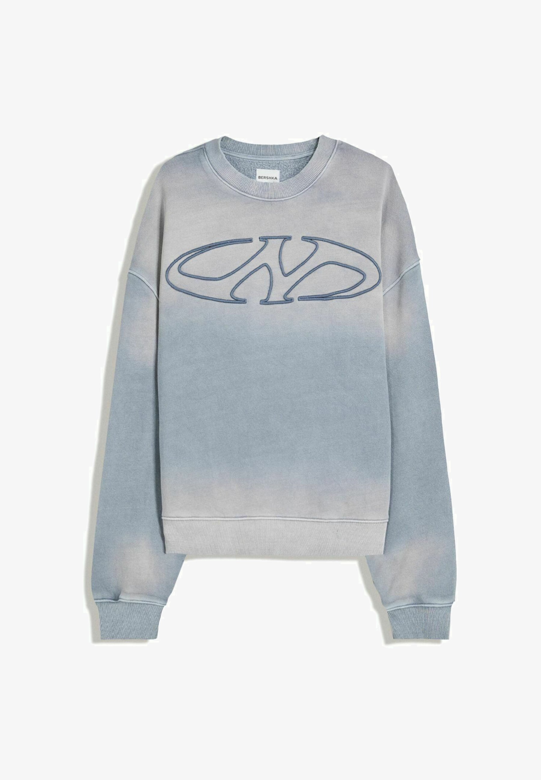 Bershka FADED-EFFECT - Sweatshirt - lichtblauw