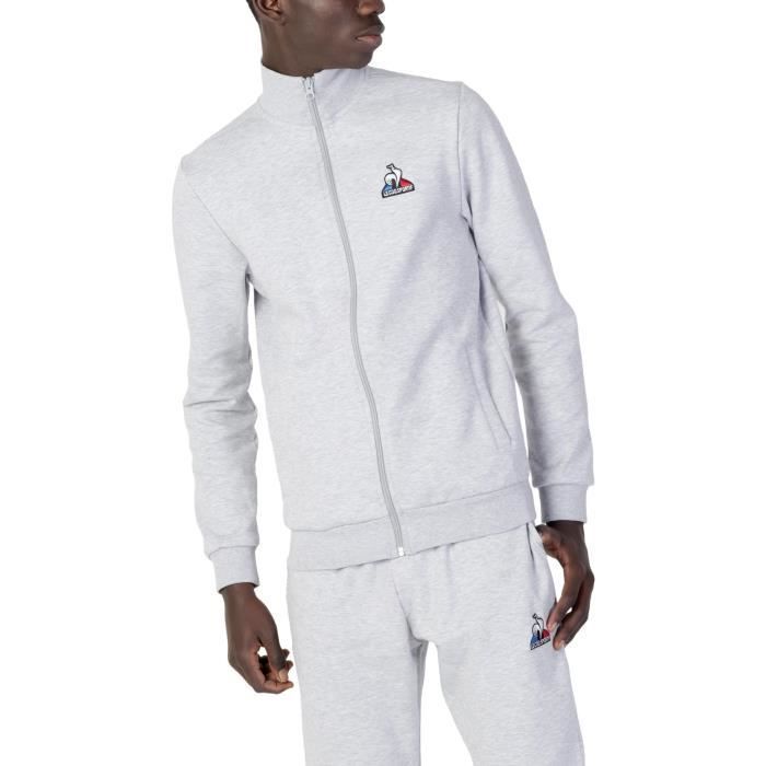 Pull molleton Homme - LE COQ SPORTIF - Gris - Coton - Manches longues - Col montant