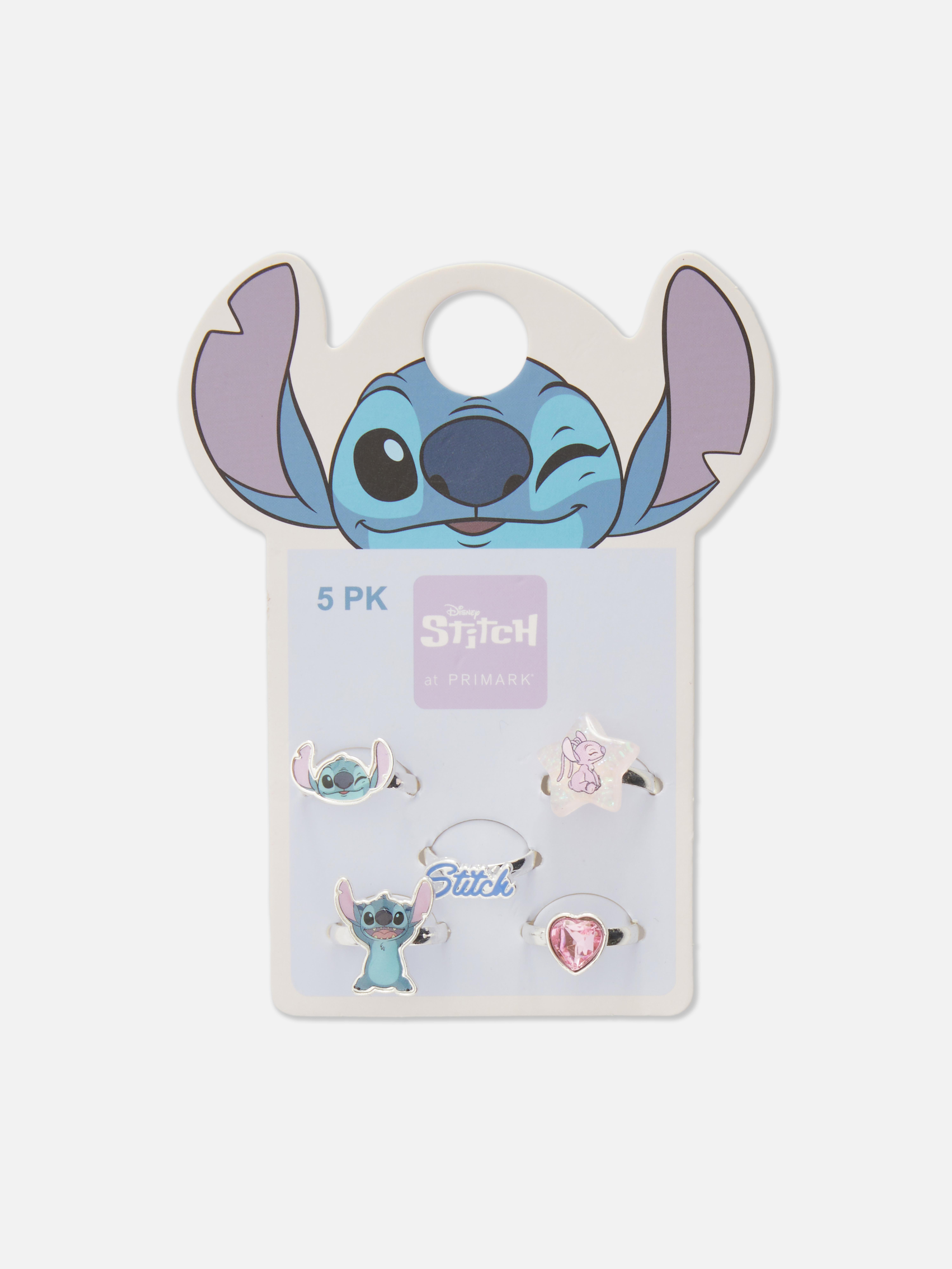 Disney Stitch medálgyűrűk, 5 darabos készlet Öt medálgyűrű az édes Disney Stitch és Angyal főszereplésével