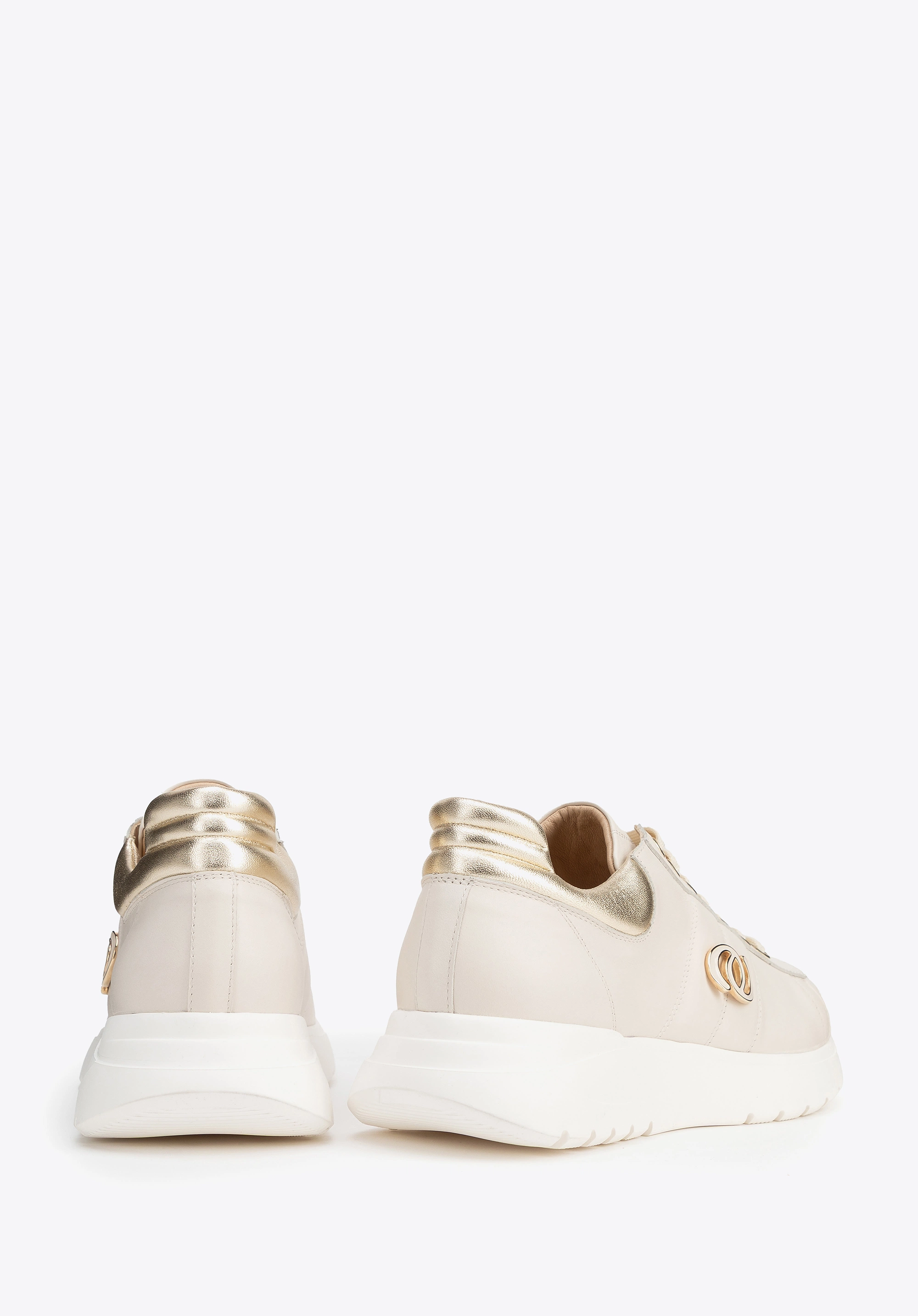 Damskie sneakersy z naturalnej skóry beżowe