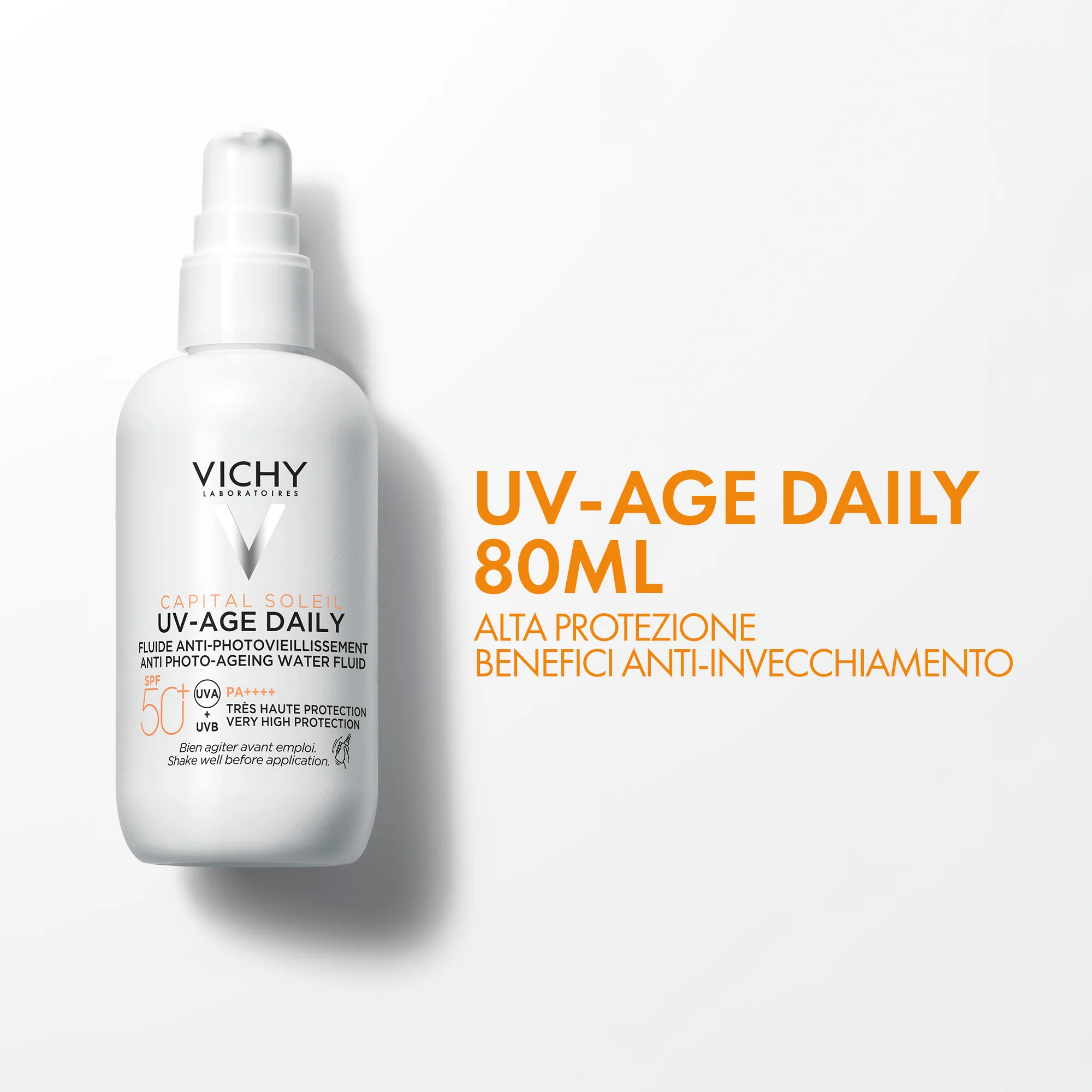 Capital Soleil UV-Age Daily Fluido Anti-Fotoinvecchiamento SPF50+ - Trattamenti Protettivi, Solare viso alta prot.
