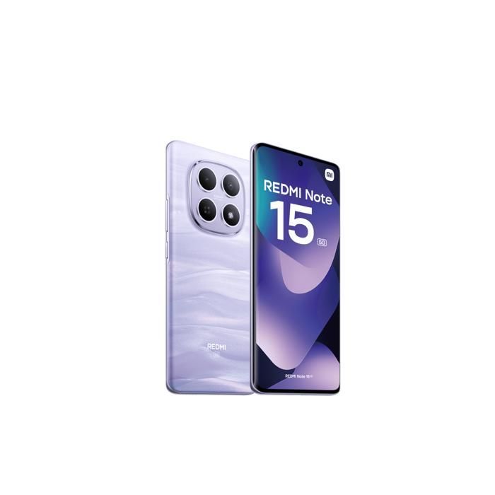 Smartphone Redmi Note 15 5G con 8 GB di RAM e 256 GB di ROM - Viola - Venduto da Excellent Mi - Versione UE - Caricabatterie non incluso