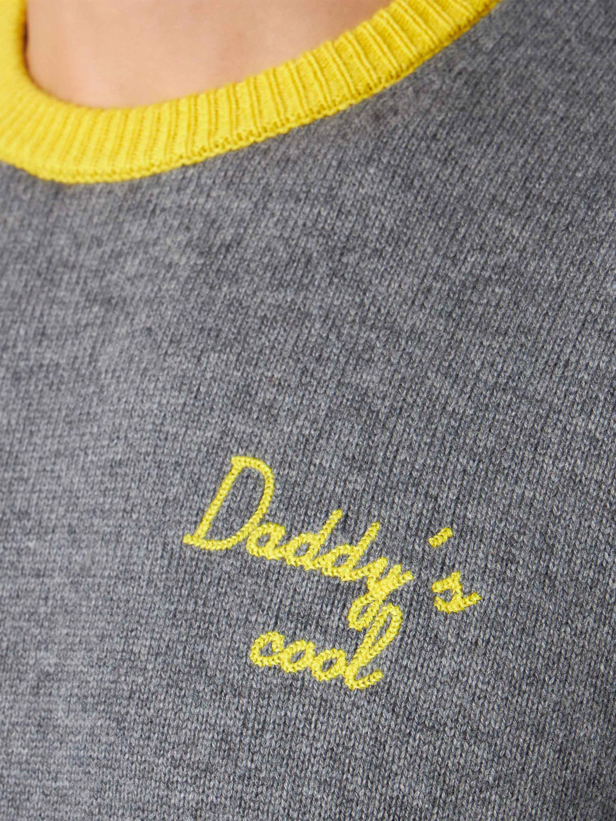 Daddy's Cool Herrenpullover in Grau mit Stickerei
