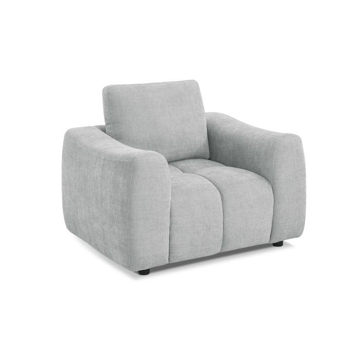 Fauteuil fixe KEREA 1 place tissu chenille gris