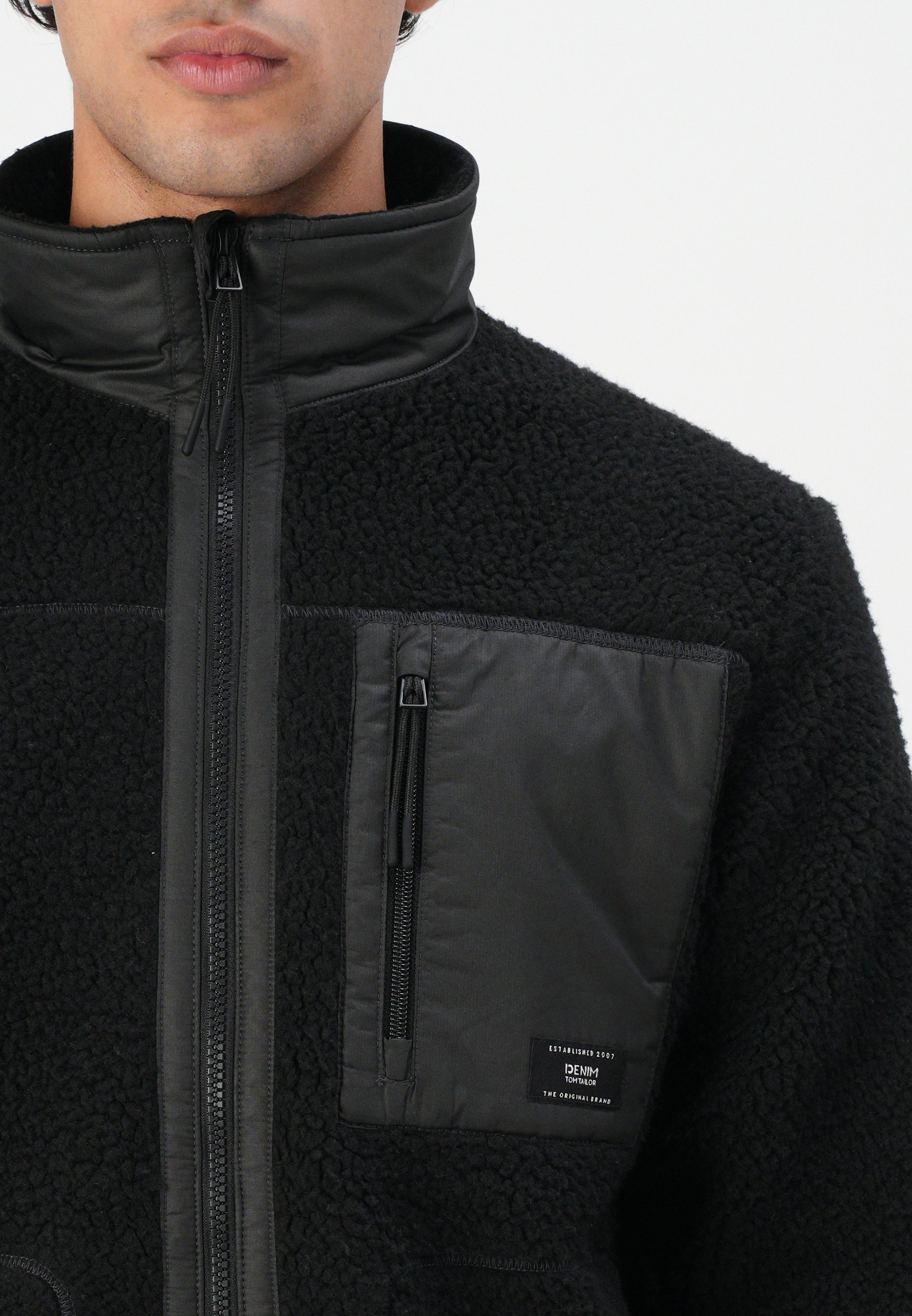 TOM TAILOR DENIM TEXTURE - Kurtka polarowa - czarna