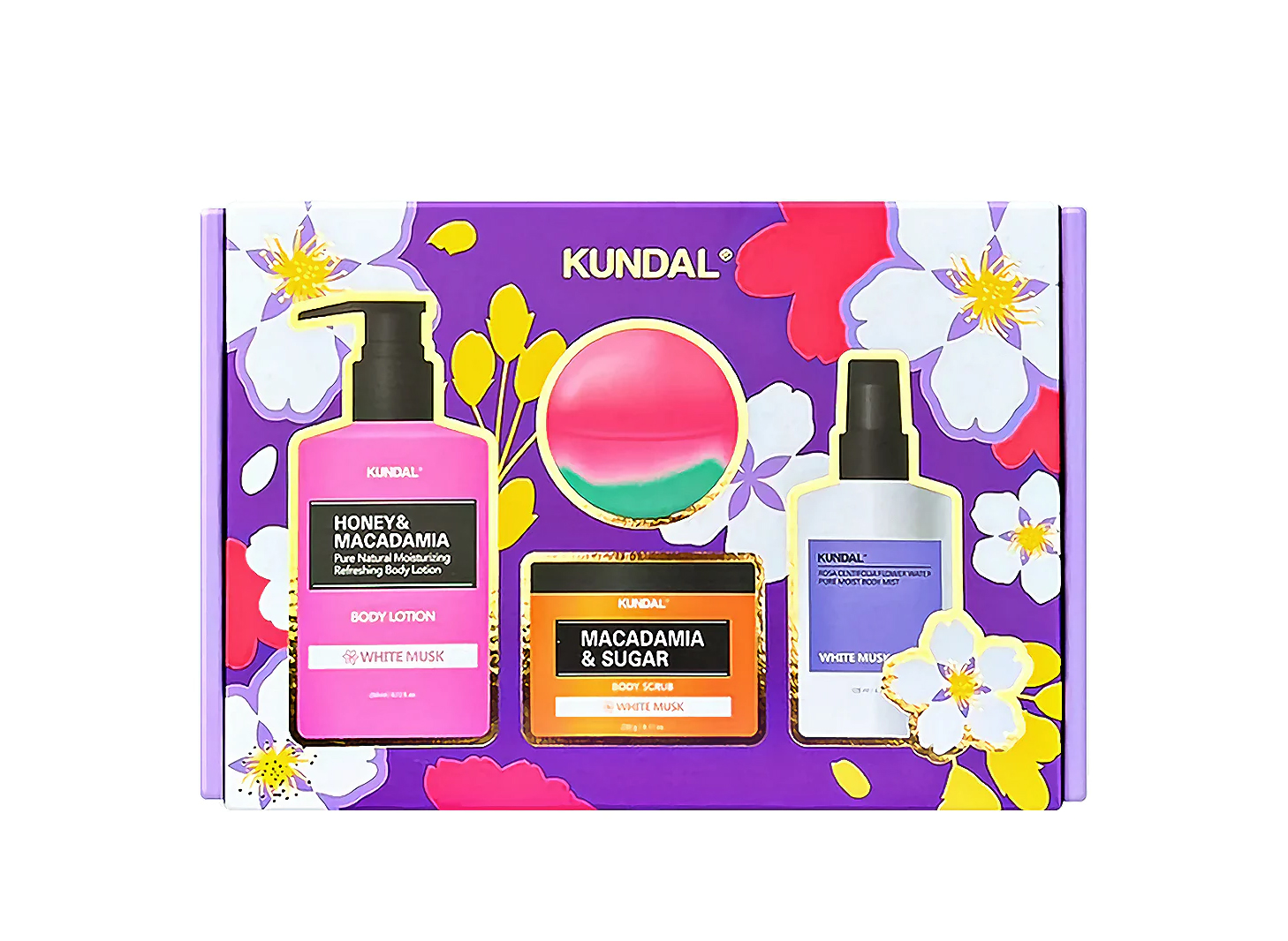 Set regalo Kundal per la cura del corpo e del bagno, muschio bianco