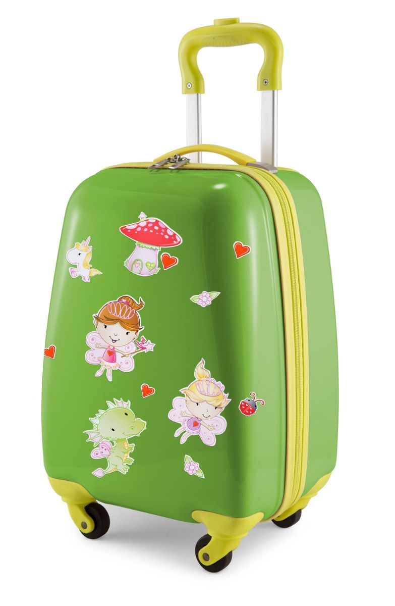 Para crianças - Mala infantil com adesivos refletivos de fadas, mala infantil rígida, bagagem de mão, 24 litros