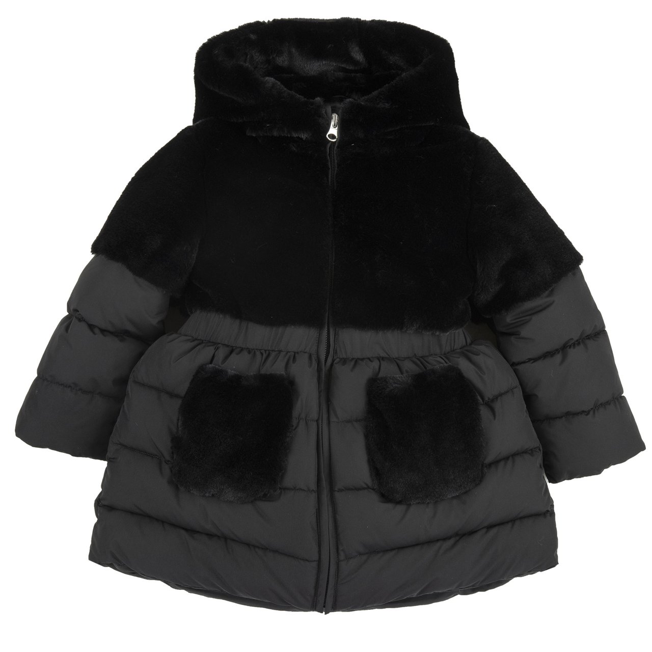 Long manteau matelassé à capuche