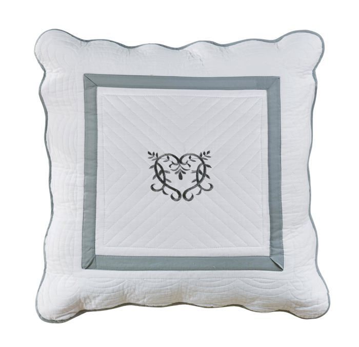 Colcha - PEACE LAND - Tamaño King Size - 100% algodón - 260x260cm - 2 fundas de almohada 65x65cm - Gris