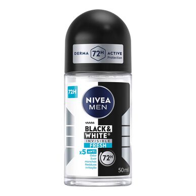 Nivea Men Black & White Invisible Fresh 72h antiperspirantti roll-on-deodorantti 50 ml 50 ml