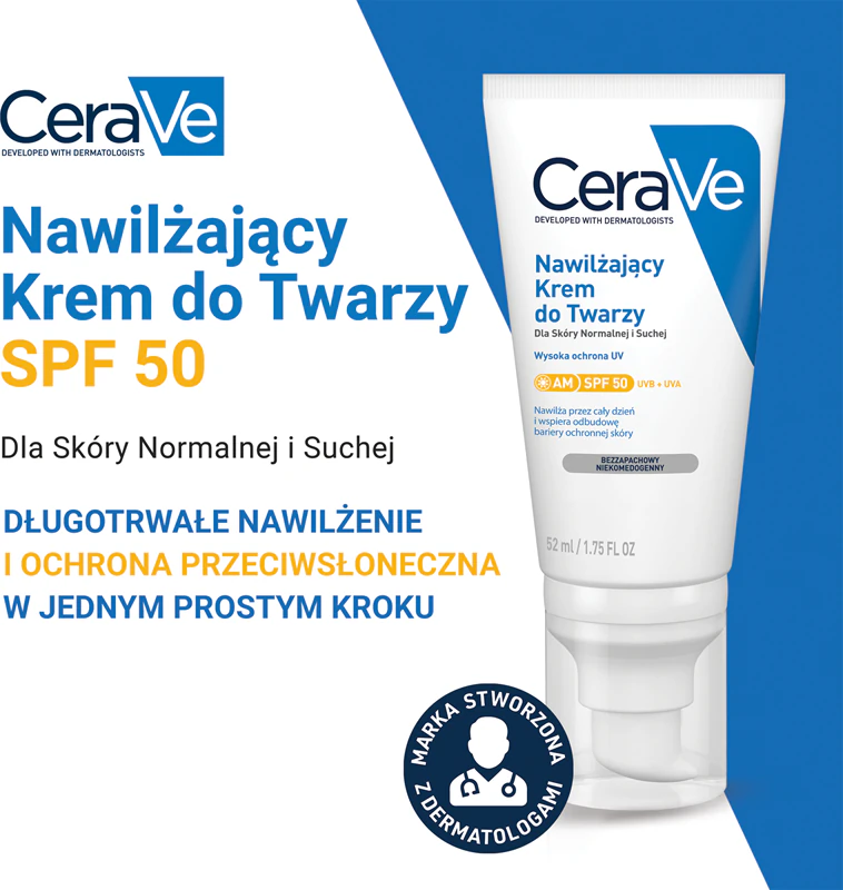 Hydratačný pleťový krém CeraVe Moisturizers SPF 50