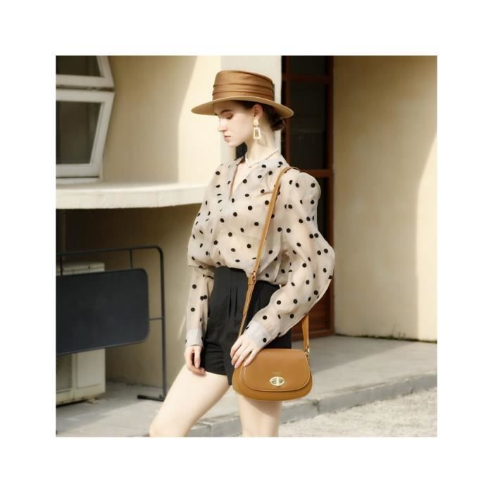 David Jones - Borsa a tracolla da donna - Borsa a mano in pelle sintetica - Pochette con chiusura a girello - Marrone
