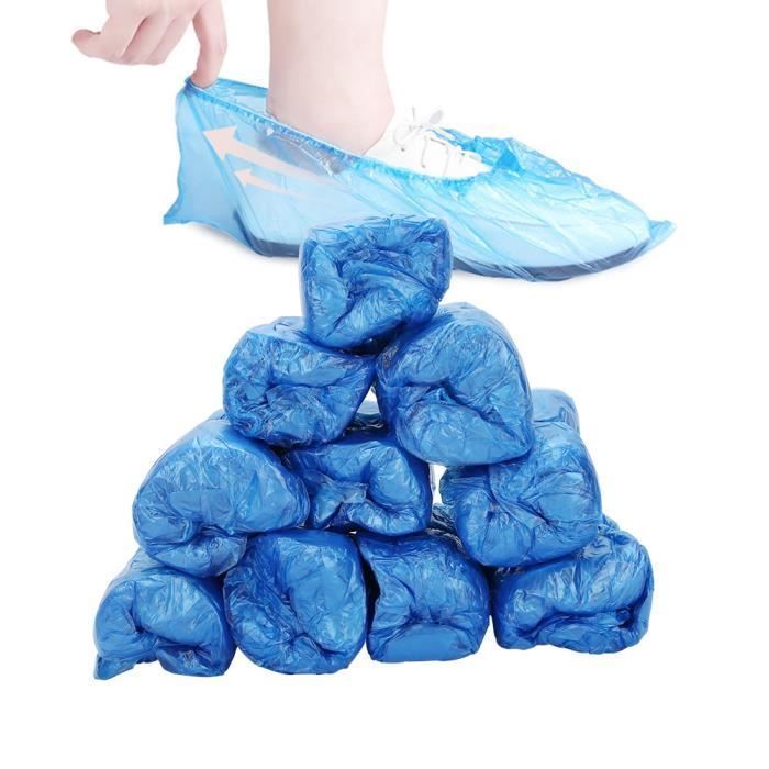 Surchaussures Jetables Antidérapante 100 Pcs Couvre-chaussures Jetables Imperméable en Plastique CPE Protege Chaussures-KOR