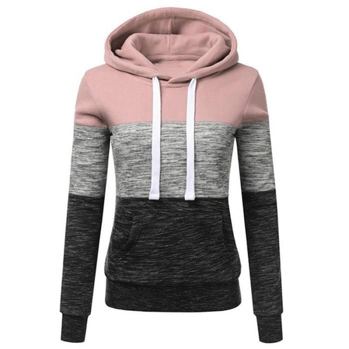 Sudadera con capucha para mujer de Épissure, chaqueta de invierno de manga larga a la moda, color rosa.