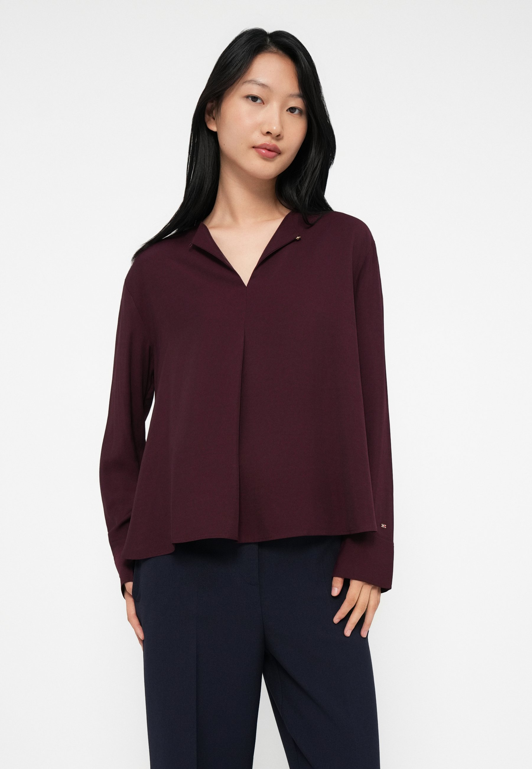 Blusa Tommy Hilfiger SOFT VIS RELAXED - Blusa - bordô escuro