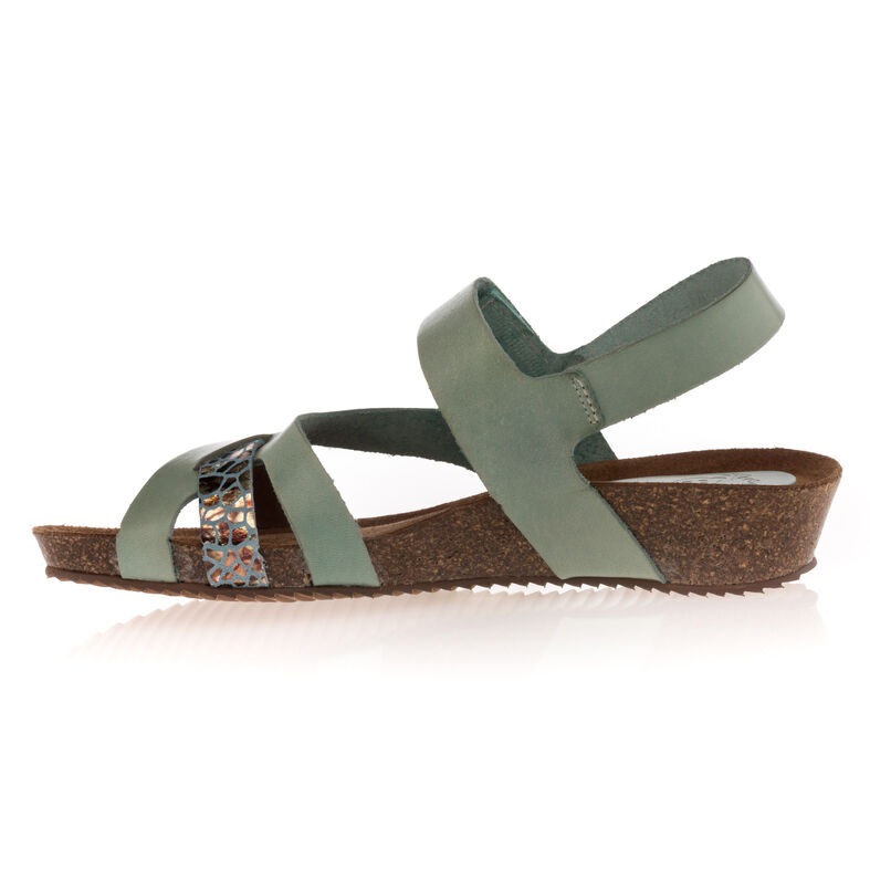 Grønne sandaler / sko med åpen tå til dame