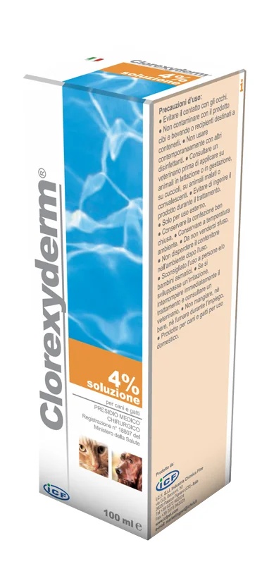 CLOREXYDERM Solution moussante Clorexyderm 4 % 100 ml Shampooing thérapeutique