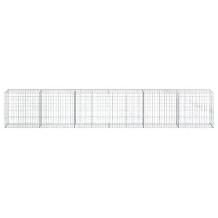 vidaXL Gabionkorf met deksel 600x50x100 cm gegalvaniseerd ijzer, gabionmuur, gabion keermuur, hekwerk 3295147