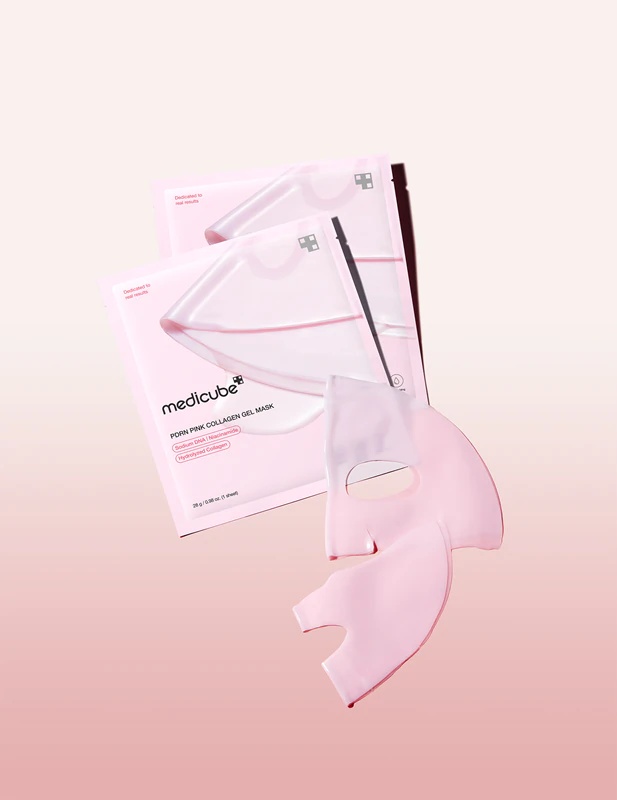 „Medicube PDRN Pink Collagen Gel Mask“ stangrinamoji ir liftingo kaukė su kolagenu