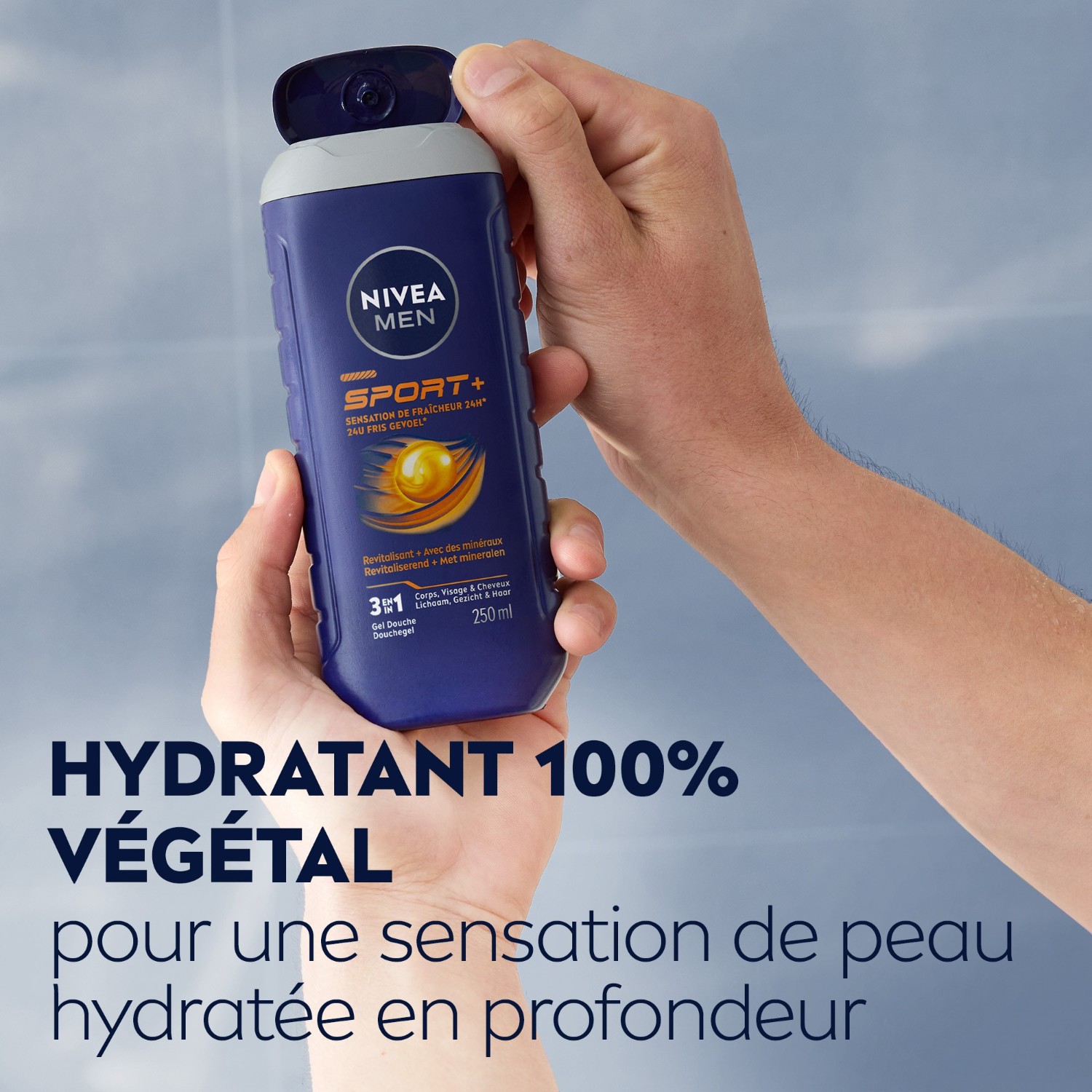NIVEA Gel douche homme revitalisant après l'effort 3en1 visage corps&cheveux